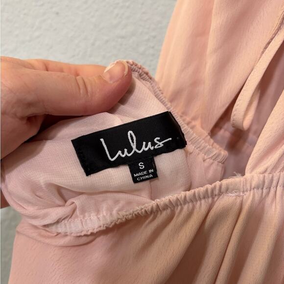 Lulu’s Everything’s Alright Blush Pink Backless Maxi Dress S - Picture 8 of 10